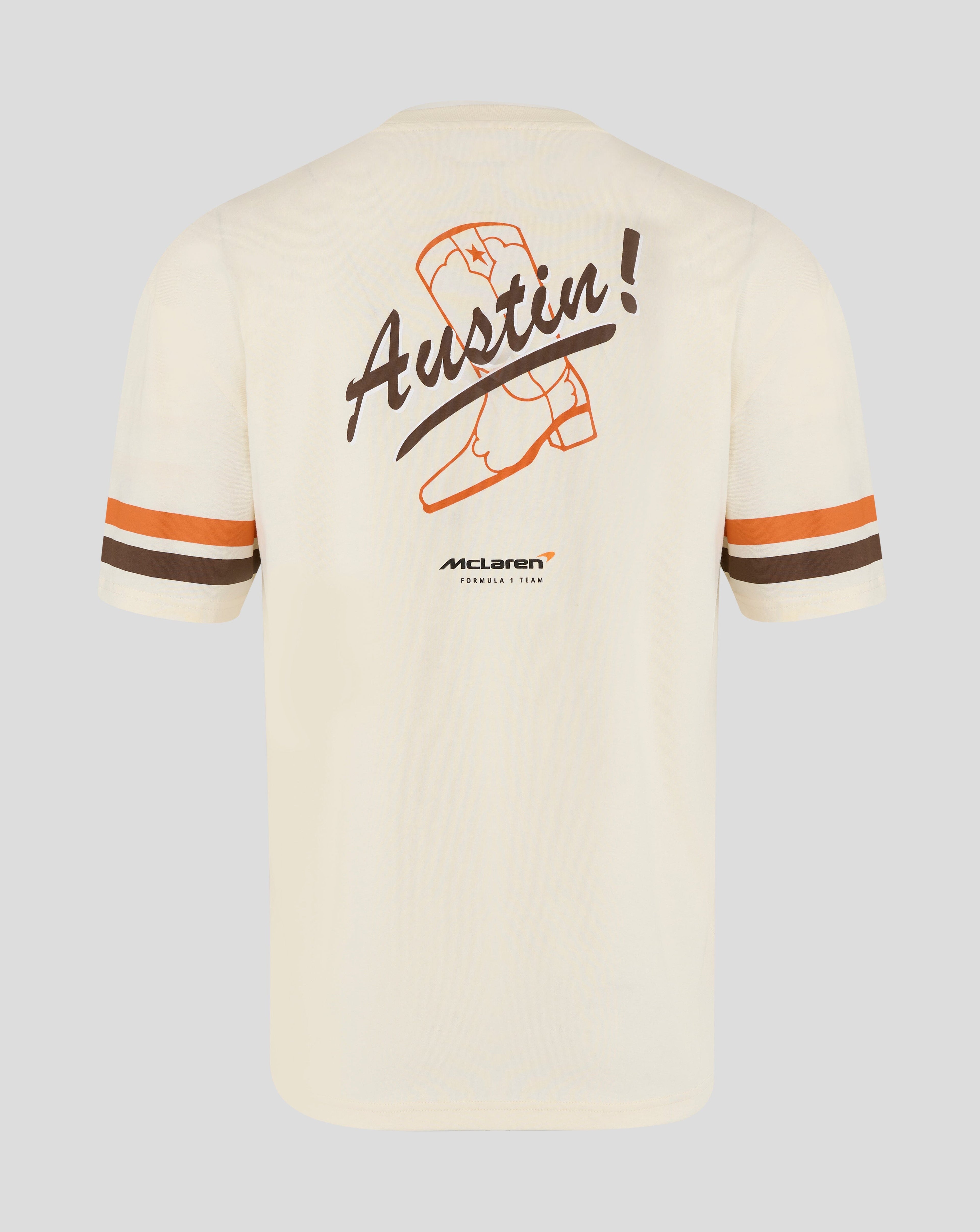McLaren F1 USA Austin GP Stripe Sleeve T-Shirt - White/Phantom Endless Racegear