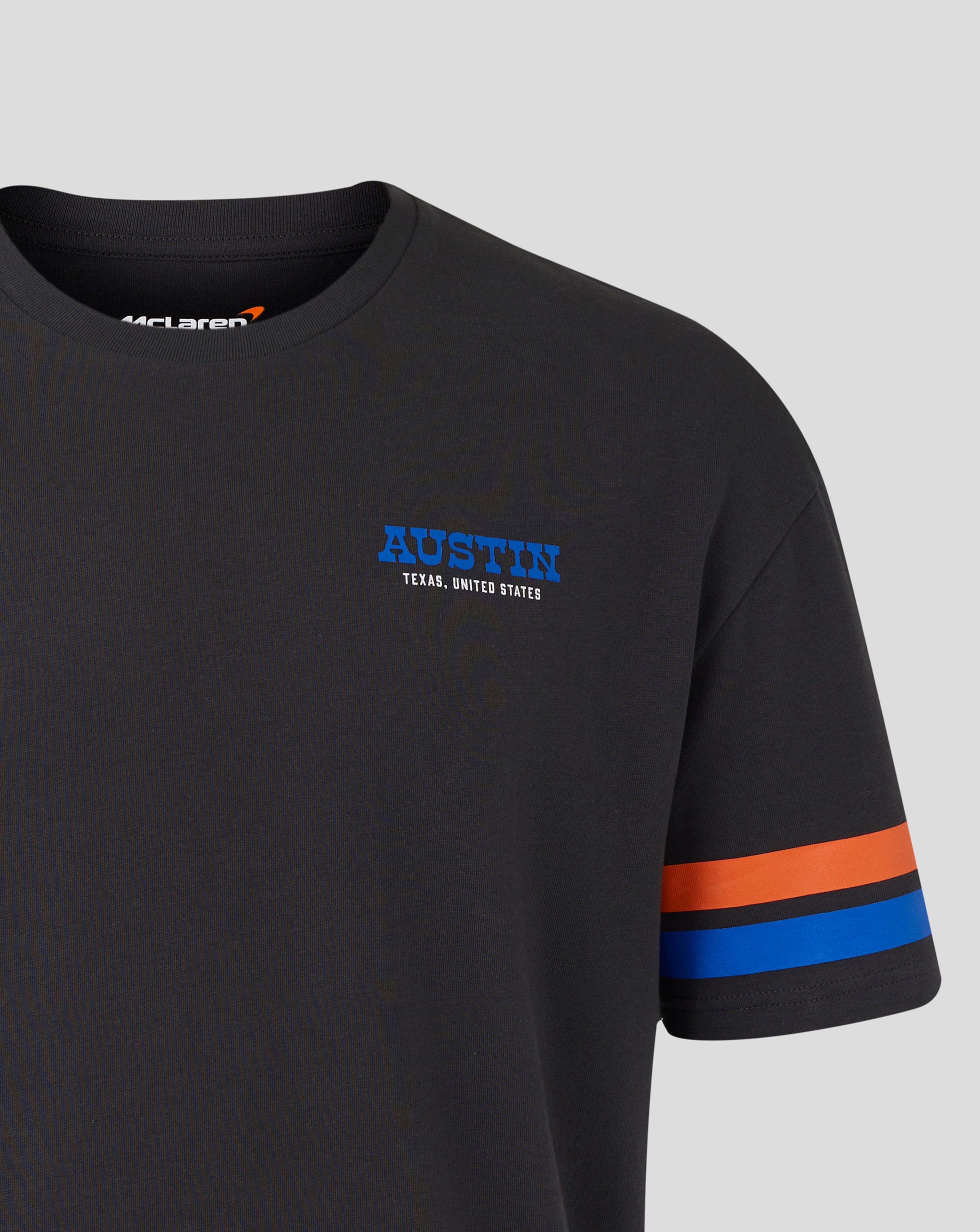 McLaren F1 USA Austin GP Stripe Sleeve T-Shirt - White/Phantom Endless Racegear