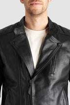 TWIN LEATHER JACKET BLACK - Men’s Leather Motorcycle Jacket Pando Moto