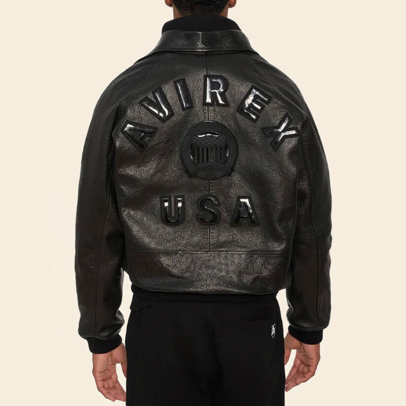 New Black Limited Edition Avirex Leather Jacket 3A MOTO LEATHER