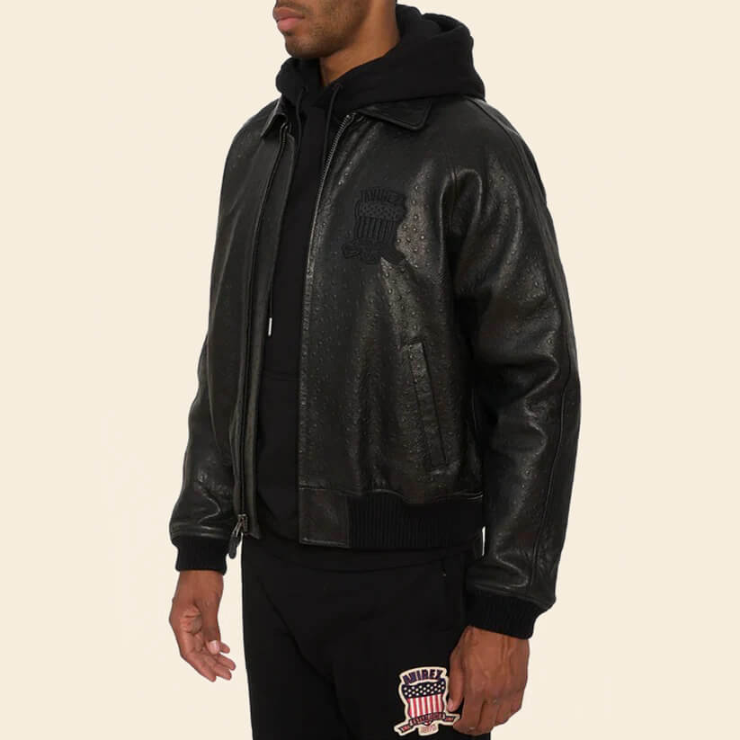New Black Limited Edition Avirex Leather Jacket 3A MOTO LEATHER