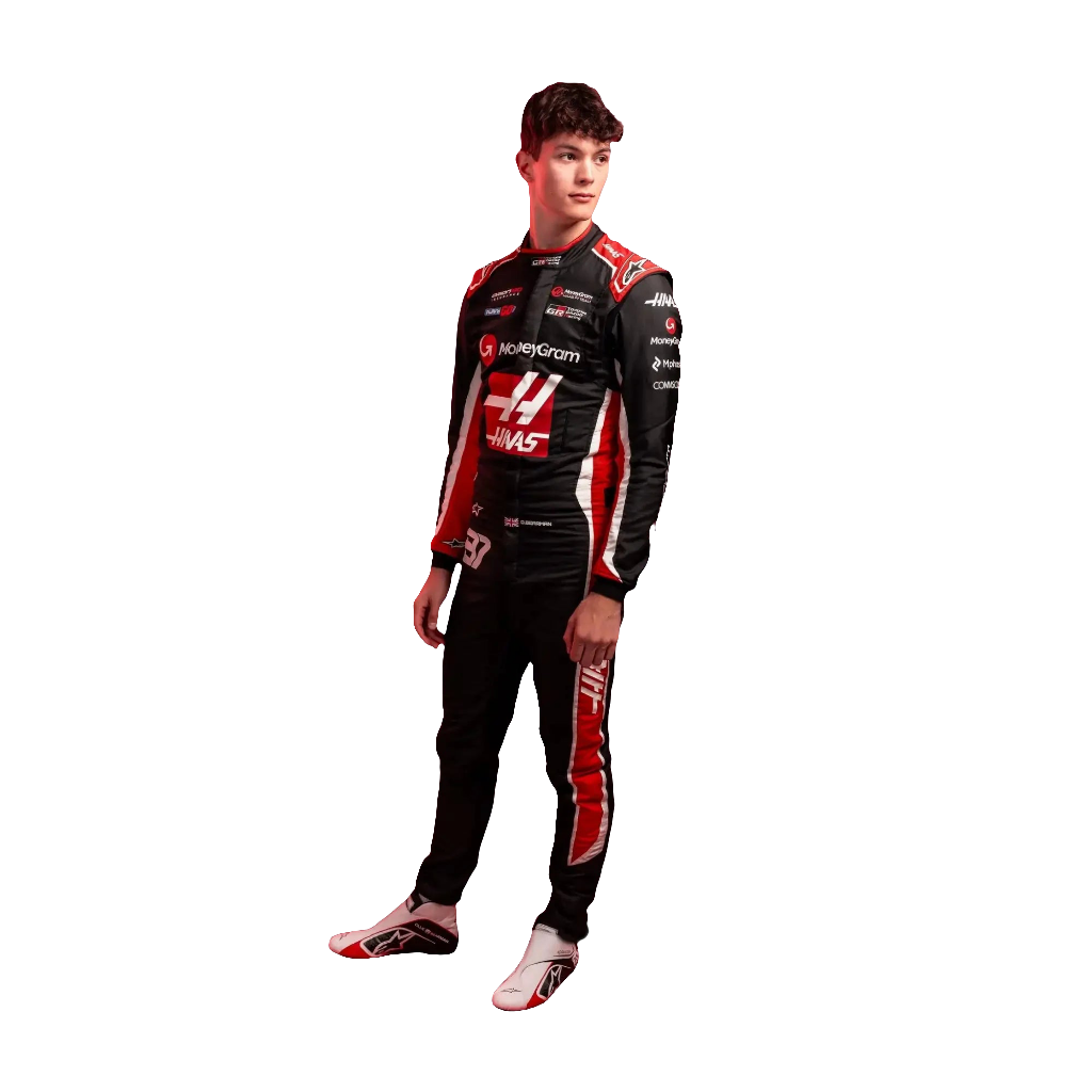 New 2025 Oliver Bearman MoneyGram Haas F1 Team Replica Racing Suit Endless Racegear