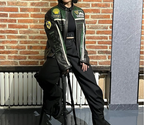 Ferrari Green-Black Leather Vintage Racing Jacket Ex Race Gear