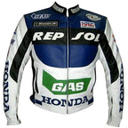 Honda Repsol Gas Motorcycle Biker Leather Jacket 3A MOTO LEATHER