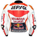 New Mens Multicolor Racing Motorcycle Cowhide Leather Jacket 3A MOTO LEATHER