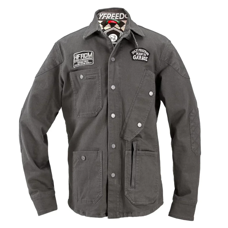 Holy Freedom - King Motorcycle Jacket - Military Grey