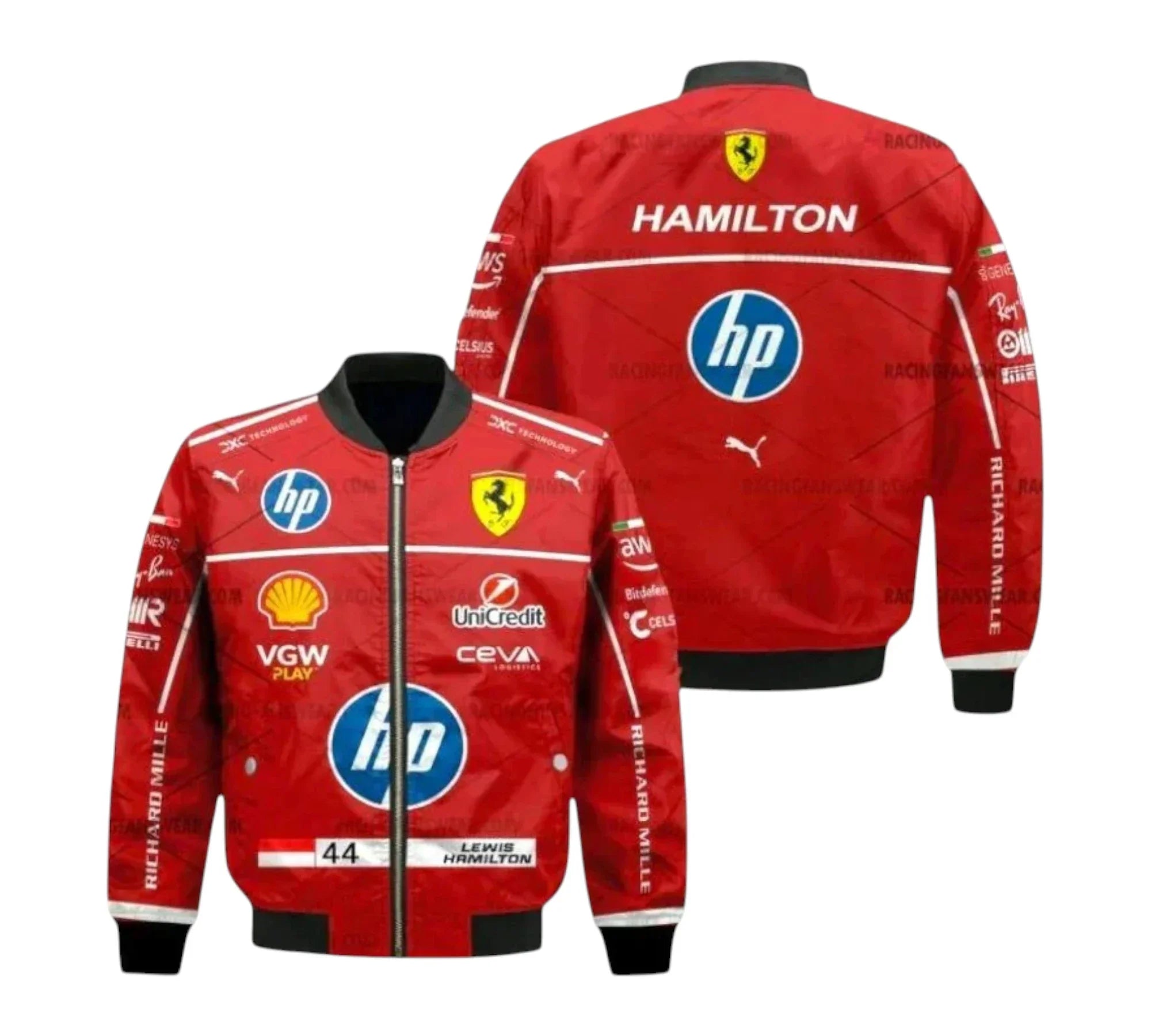 Lewis Hamilton 2025 Ferrari Vintage Racing Jacket Crossover Racewears