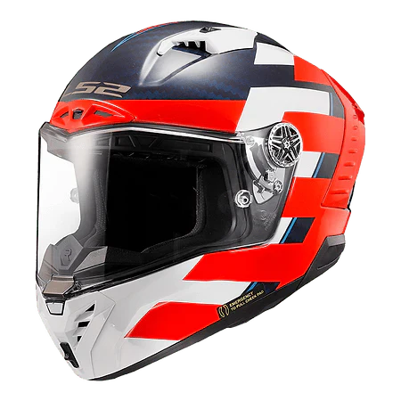 LS2 Thunder Carbon FIM Helmet - InGearMotoLS2Alliance Red/Wht/Blue
