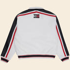 Men White Bomber Tommy Jeans Avirex Leather Jacket 3A MOTO LEATHER