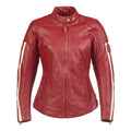 Ladies Braddan Sport Red Leather Jacket Triumph