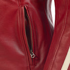 Ladies Braddan Sport Red Leather Jacket Triumph