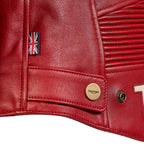 Ladies Braddan Sport Red Leather Jacket Triumph