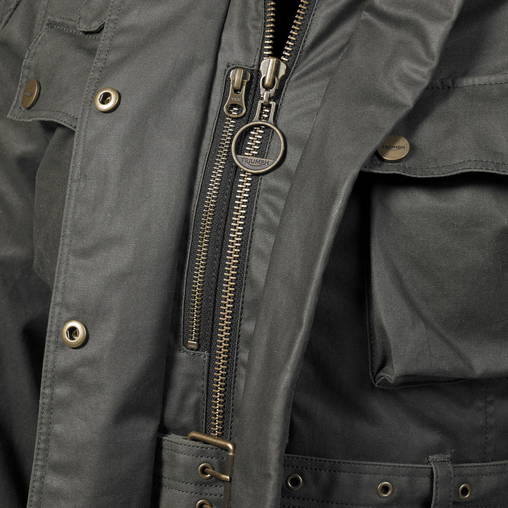 Ladies Khaki Beck Wax Textile Jacket Triumph