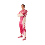 Endless Racegear Racing Bulls F1 Miami GP race suit pink and white full body driver suit with HUGO logo