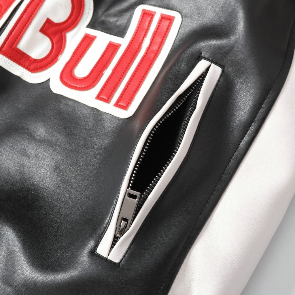 Red Bull Leather Vintage Racing Jacket Ex Race Gear