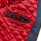 2023 Braddan Blue Leather Jacket Triumph