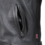 Braddan Air Perforated Black Leather Jacket Triumph