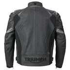 Triple Perforated Black Leather Jacket Triumph