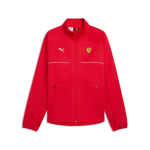 Softshell jacket, red, full-zip with stand collar and front pockets