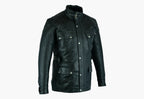 BGA Trailmaster 2.0 Touring Waxed Leather Motorcycle Jacket Black